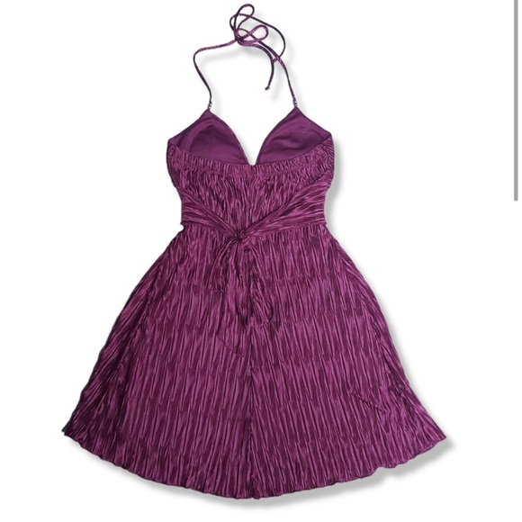 Burgundy/Wine Mini Halter Dress - Picture 4 of 4